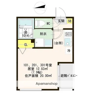 1Rの間取り画像