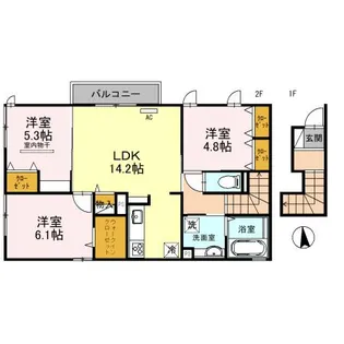 ハーク セゾン【203号室】の間取り