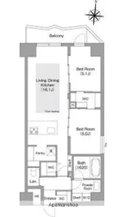 コンフォリア・リヴ谷町四丁目【11階】の間取り