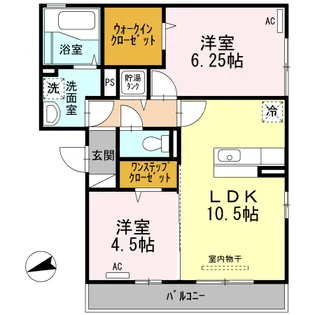 ヴィラ長吉【2階】の間取り