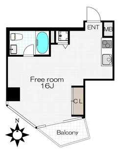 是空NANBAⅡ【902号室号室】の間取り