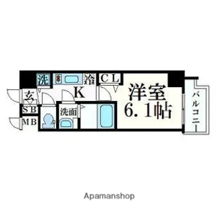 プレサンス心斎橋ブライト【8階】の間取り