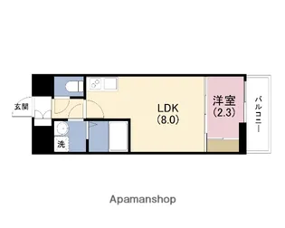 1LDKの間取り画像