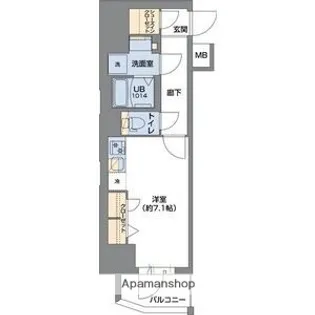 METROSA谷町六丁目SOUTH【6階】の間取り