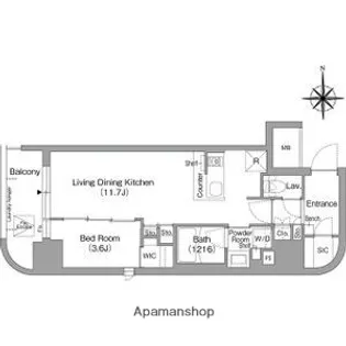 1LDKの間取り画像