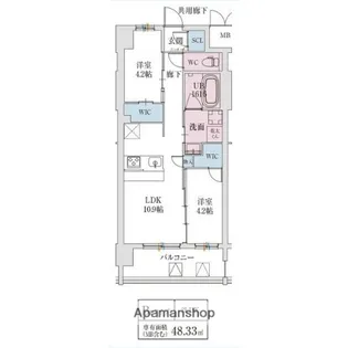 スプランディッド城東関目【4階】の間取り