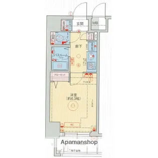 エステムプラザミッドプレイス【6階】の間取り