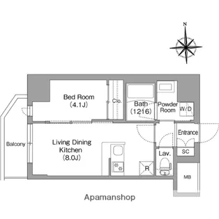 コンフォリア・リヴ北浜高麗橋【6階】の間取り