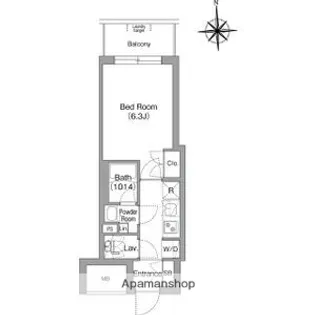 コンフォリア・リヴ博労町一丁目Q【14階】の間取り