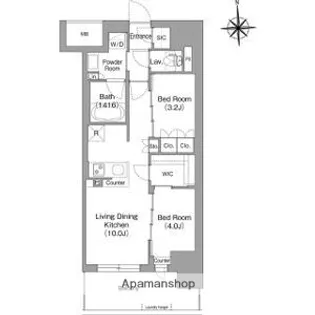 コンフォリア・リヴ博労町一丁目Q【3階】の間取り