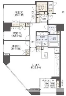 リバーガーデン四天王寺【11階】の間取り