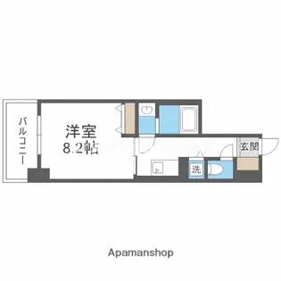 アヴェニール北浜【9階】の間取り