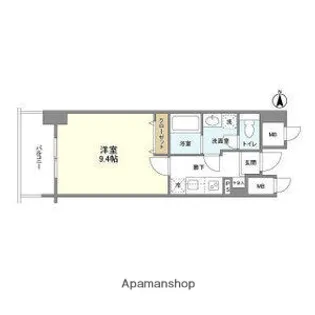 アヴェニール北浜【9階】の間取り