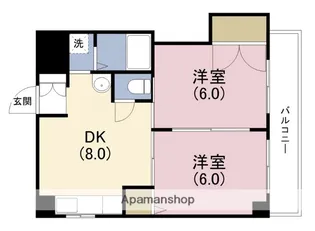 グローバル夕陽ヶ丘【7階】の間取り