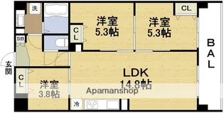 Alivis野田阪神【2階】の間取り