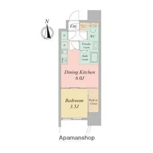 セレニテフラン谷町四丁目アリエ【6階】の間取り