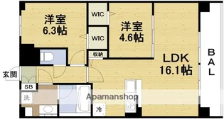 アウトフィールド海老江【6階】の間取り