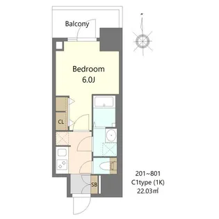 S−RESIDENCE松屋町ASENCE【8階】の間取り