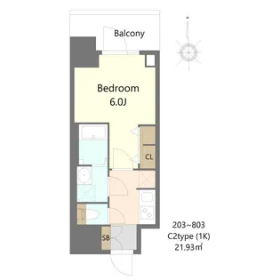 S-RESIDENCE松屋町asence【5階】の間取り