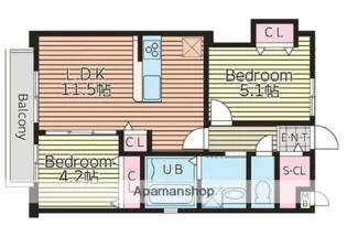 リースコート鴫野【1階】の間取り