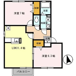 エーデルハイム C【202号室】の間取り