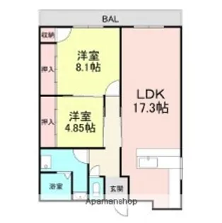 クリスタルハイツ【7階】の間取り