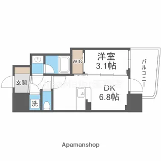 コンフォリア・リヴ大阪本町【4階】の間取り