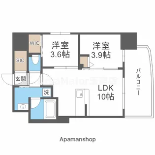 コンフォリア・リヴ大阪本町【13階】の間取り