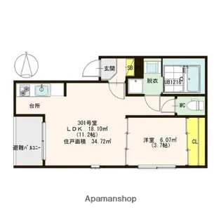 ヴィレッタ城東【3階】の間取り