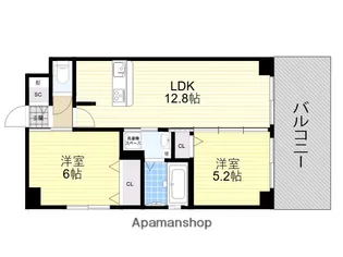 PARKHILLS安堂寺町【6階】の間取り