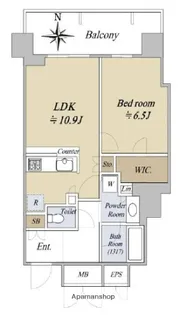 北浜ミッドタワー【14階】の間取り
