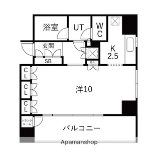 ヴァンデュールアッシュ南船場【7階】の間取り