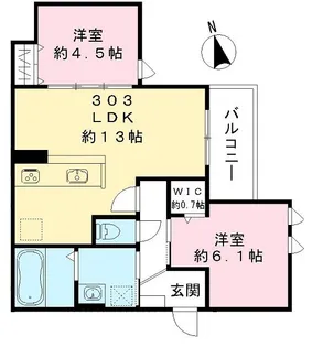 仮)エスポワレジデンス【303号室号室】の間取り