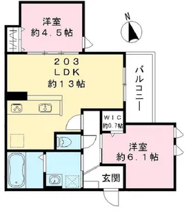 仮)エスポワレジデンス【203号室号室】の間取り