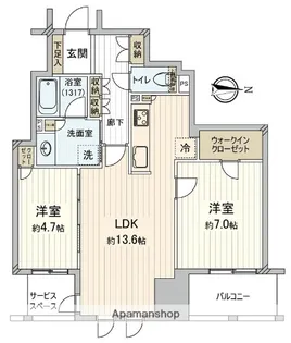 グランサンクタス淀屋橋【10階】の間取り
