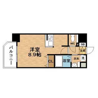 プレサンス天満橋アンジェ【0801号室】の間取り