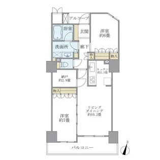 福島ガーデンズタワー【2605号室】の間取り