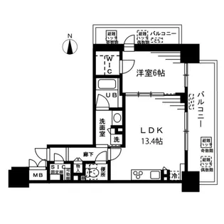 ザ・パークハビオ天満橋【9階】の間取り