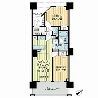 ルナタワー・ハリウッドプレイス【3階】の間取り