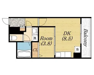 アール メゾン 道頓堀【202号室】の間取り
