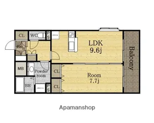 アルグラッド野田駅前【9階】の間取り