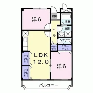 フリーダム中村【3階】の間取り