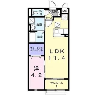 フレイム ガーデン【1階】の間取り
