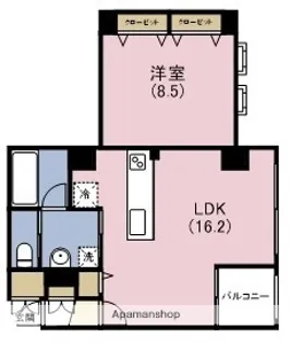 ブラーヴォこのはな千鳥橋Ⅰ【6階】の間取り