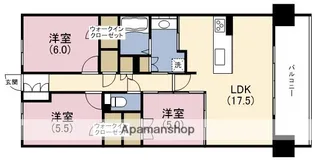 リバーガーデン福島木漏れ日の丘AB棟【19階】の間取り