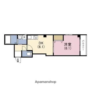 アパートメント玉川【6階】の間取り