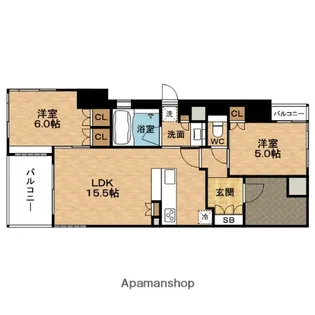 アデレイド新福島【12階】の間取り