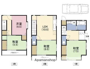 大阪府大阪市淀川区十三東3丁目【一戸建】の間取り