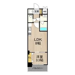 フロンティアタワー九条Ⅲ【1002号室】の間取り