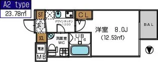 ザ・パーククロス阿波座【8階】の間取り
